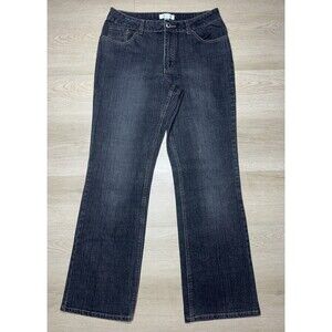 Coldwater Creek Womens Size 10 Dark Wash Boot Cut Gray Denim Jeans 32x32